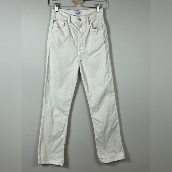 Agolde Corduroy 90s Straight Leg Pants Cream Size 25 - Picture 4 of 10